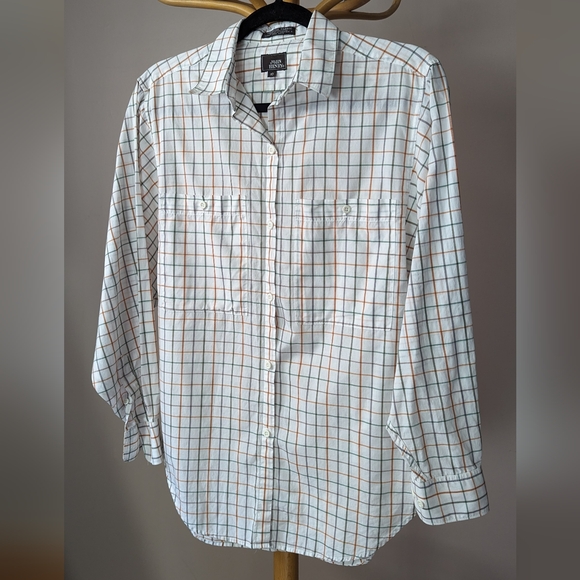 Vintage John Henry white plaid short sleeve button down shirt - Picture 8 of 8